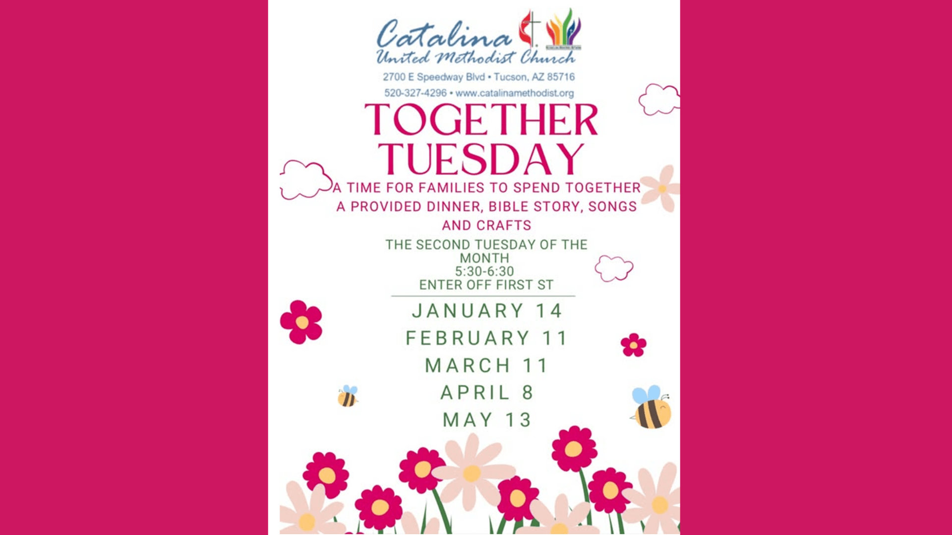 Together Tuesday: January 14, 2025 from 5:30 – 6:30 pm