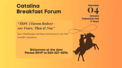 Catalina Breakfast Forum, Saturday, January 04