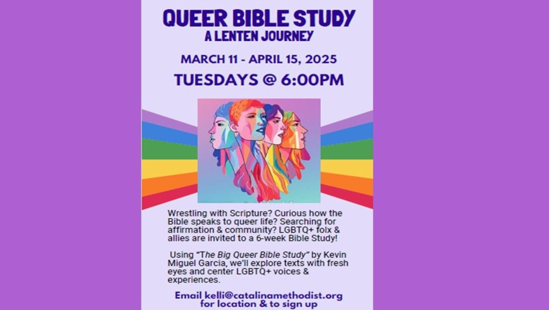 Queer Bible Study – A Lenten Journey: Mar 11- Apr 15