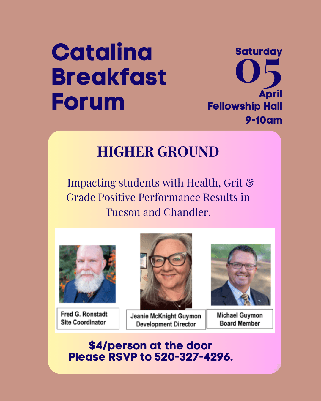 Catalina Breakfast Forum: Saturday, Apr 05, 9-10am